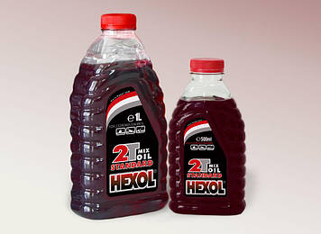 Мастило для двотактних бензинових двигунів Hexol 2T Standard 0.5 л з повітряним охолодженням і без