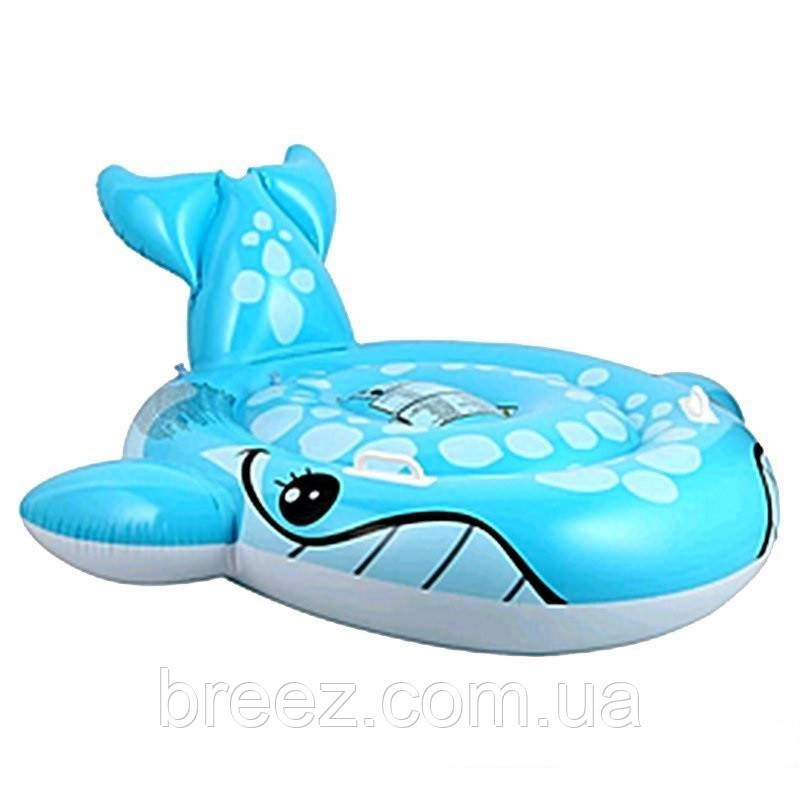 Дитячий надувний пліт для плавання Intex 57527 Синій Кит 160 см 