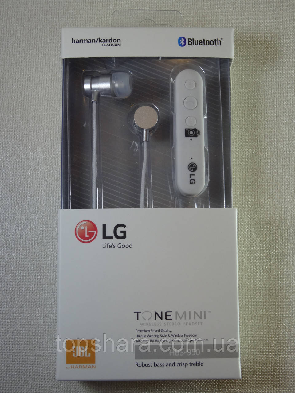 Навушники бездротові Bluetooth (блютуз) гарнітура LG HBS-950 білі