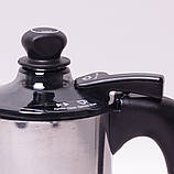 Гейзерна кавоварка "Мока Крем" Kamille 150мл з алюмінію з піноутворювачем і індукційним дном KM-2509, фото 6