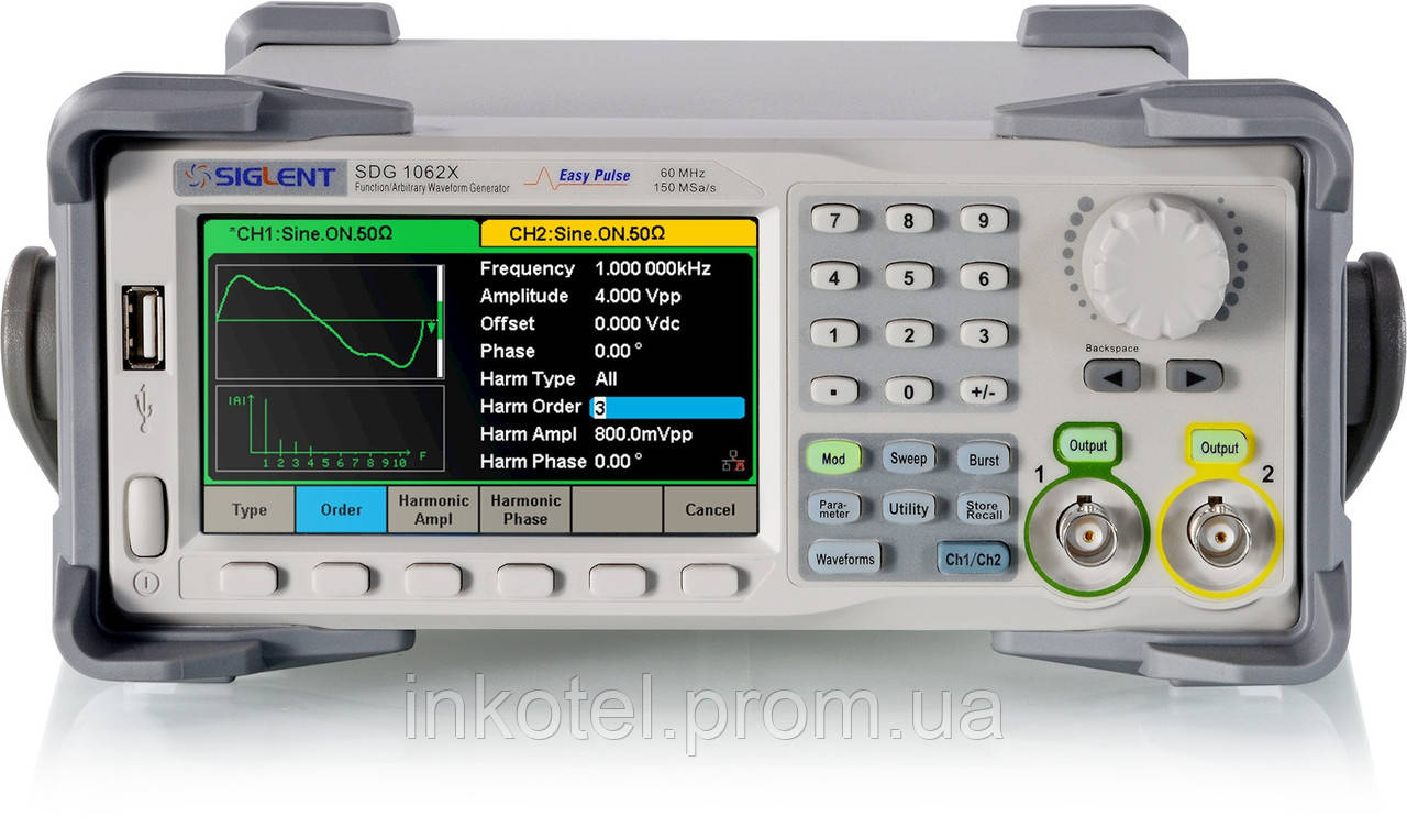 SIGLENT SDG1032X 30МГц 2-канали Генератор сигналів