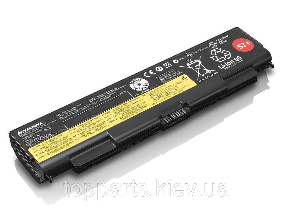 Батарея для ноутбука Lenovo ThinkPad T440p (57+), 5200mAh (57Wh), 6cell, 10.8V, Li-ion, чорна, ОРИГІНАЛЬНА, фото 1