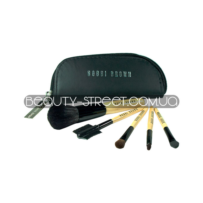 Набор кистей для макияжа Bobbi Brown 5 / Кисти Бобби Браун 5 в кошельке - фото 1 - id-p550193433