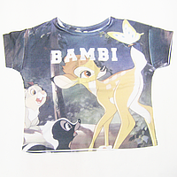 Дитяча футболка Bambi для дівчинки р. 110-116 тканина 100% ПОЛІЕСТЕР ТМ Дісней 1041 Сірий 110