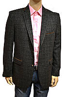 Піджак чоловічий. Сірий. Із замшевими накладками на ліктях