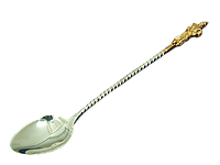 Срібна чайна ложка "Козак" з елементами позолоти