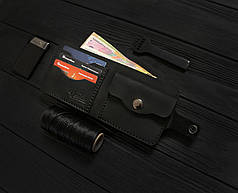 Чоловічий шкіряний гаманець ручної роботи VOILE vl-cw1-blk