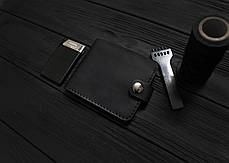 Чоловічий шкіряний гаманець ручної роботи VOILE vl-cw1-blk, фото 2