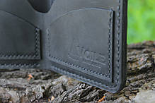 Мужской кожаный бумажник ручной работы VOILE vl-mw2-blk, фото 3