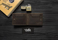 Чоловічий шкіряний гаманець ручної роботи VOILE vl-mw4-brn, фото 3