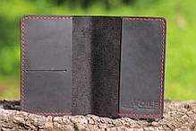 Обложка для паспорта ручной работы VOILE vl-pc1-blk-red, фото 2
