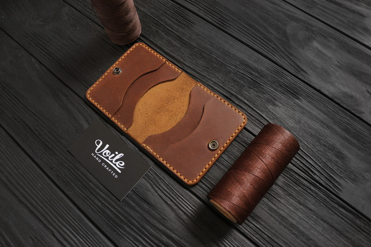 Чоловічий шкіряний гаманець ручної роботи VOILE vl-mw3-lbrn-tbc