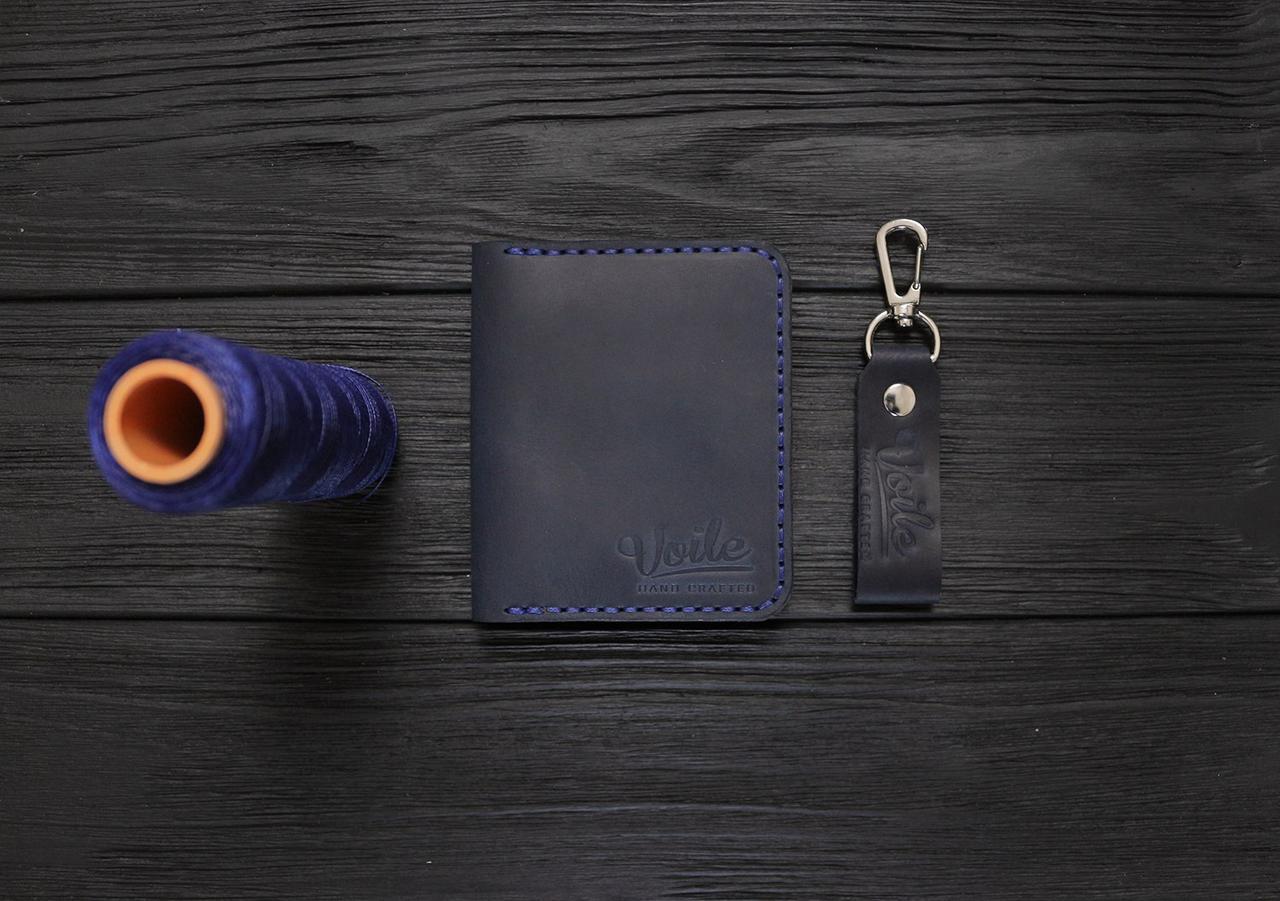 Чоловічий шкіряний гаманець ручної роботи VOILE vl-mw3-blu