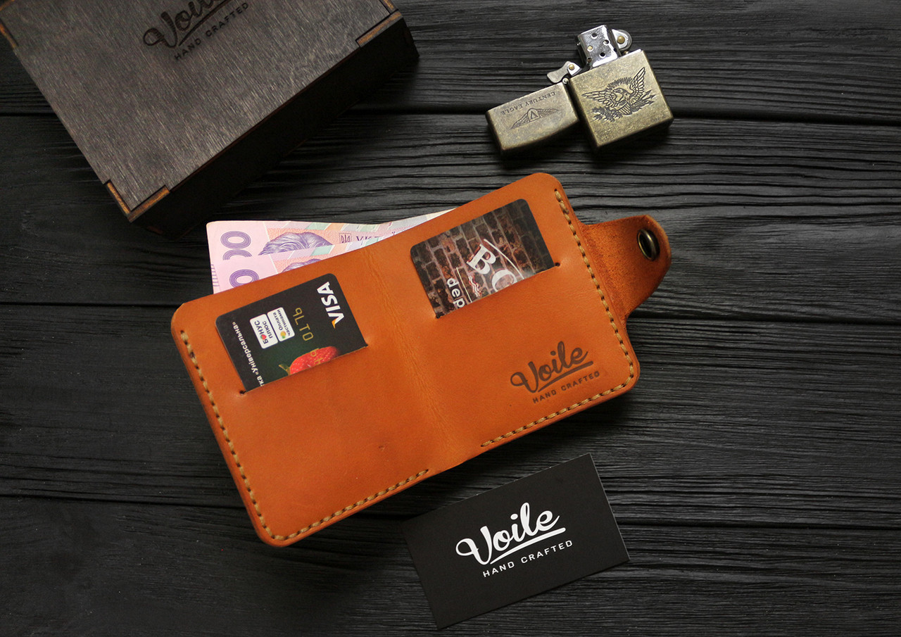 Чоловічий шкіряний гаманець ручної роботи VOILE vl-mw8-kgin-tbc