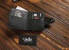 Чоловічий шкіряний гаманець ручної роботи VOILE vl-mw8-kblk, фото 3