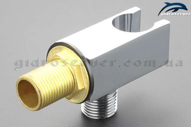 Хромований куточок з тримачем для лійки душової кабіни, гідромасажного боксу UD-05 необхідний для приводу води на лійку ручного душу.