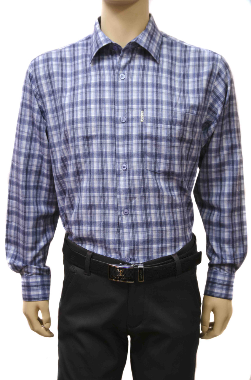 Сорочка чоловіча "Orflaem". Синя карта. Довгий рукав, фото 1