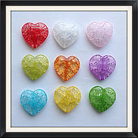 Бусини Crackle Серце 2,5 см