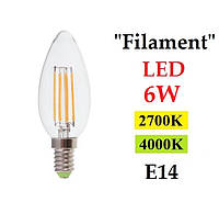 Светодиодная лампа "Filament" Feron LB-158 6W E14