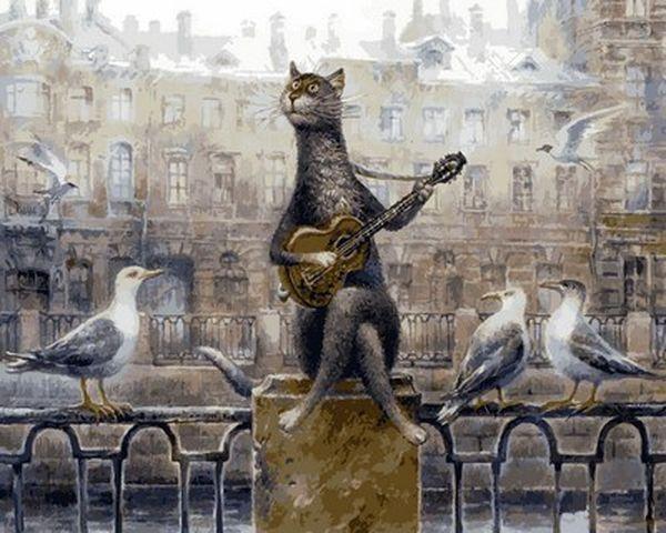 Расскраска по цифрам 40х50 див. Петербурзький романс Художник Володимир Румянцев