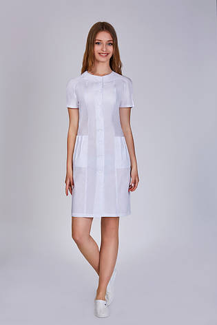 Жіночий медичний халат Клео білий - Халат для косметолога, фото 1