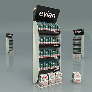 Рекламные стенды стойки 🛒 для воды Evian