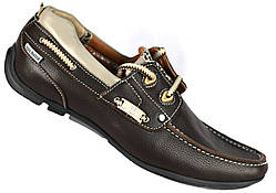 Мокасини чоловічі шкіряні "Max Mayar". Коричневі (26см)