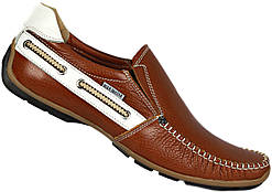 Мокасини чоловічі "Max Mayar". Коричневі. Натуральна шкіра