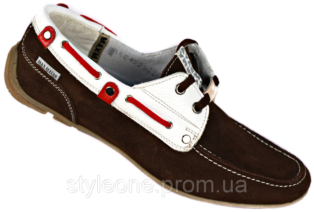 Мокасини чоловічі "Max Mayar". Коричневі. Нубук