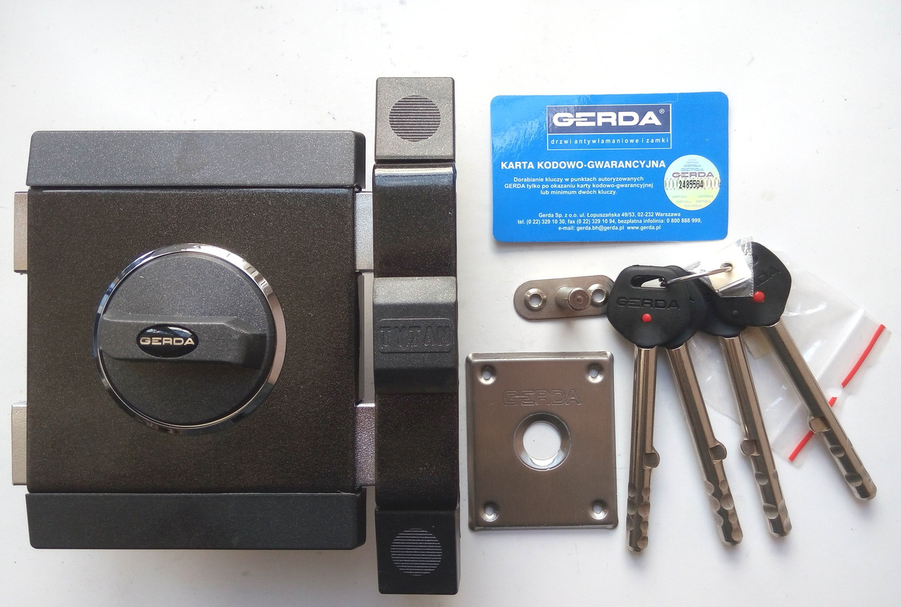 # TDA品 Замок накладной Gerda Tytan ZX GT7 длина ключа 125мм графит