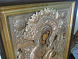 Ікона Божої Матері Одіґітрія Путеводітелька в посрібленому окладі, фото 2