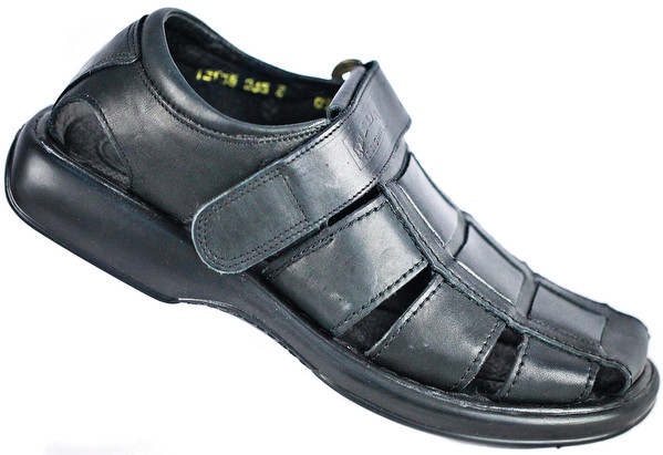 Сандалії чоловічі "Mida". Чорні. Натуральна шкіра, фото 1