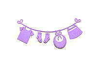 Детская одежда на веревке фиолетовая,12шт