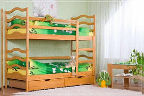 Ліжко дитяче/підліткове двоярусне дерев'яне Афродіта