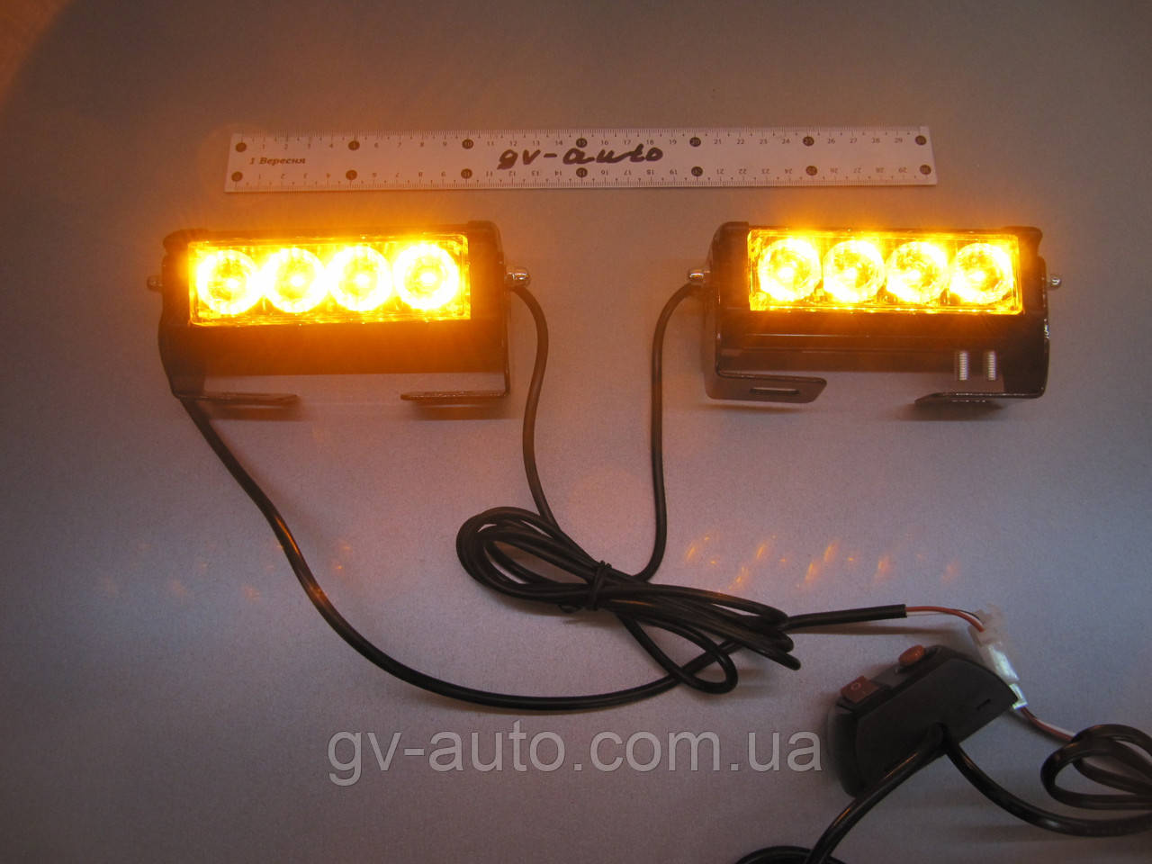 Стробоскопи LED S5-4 помаранчеві. 12-24В.