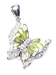 Срібна підвіска з ювелірною емалью "Метелик"  SE923