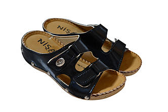 Шльопанці жіночі літні Nisa Сабо еко шкіра чорні