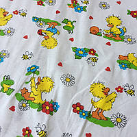 Ситець із жовтими каченятами на травці, ширина 95 см