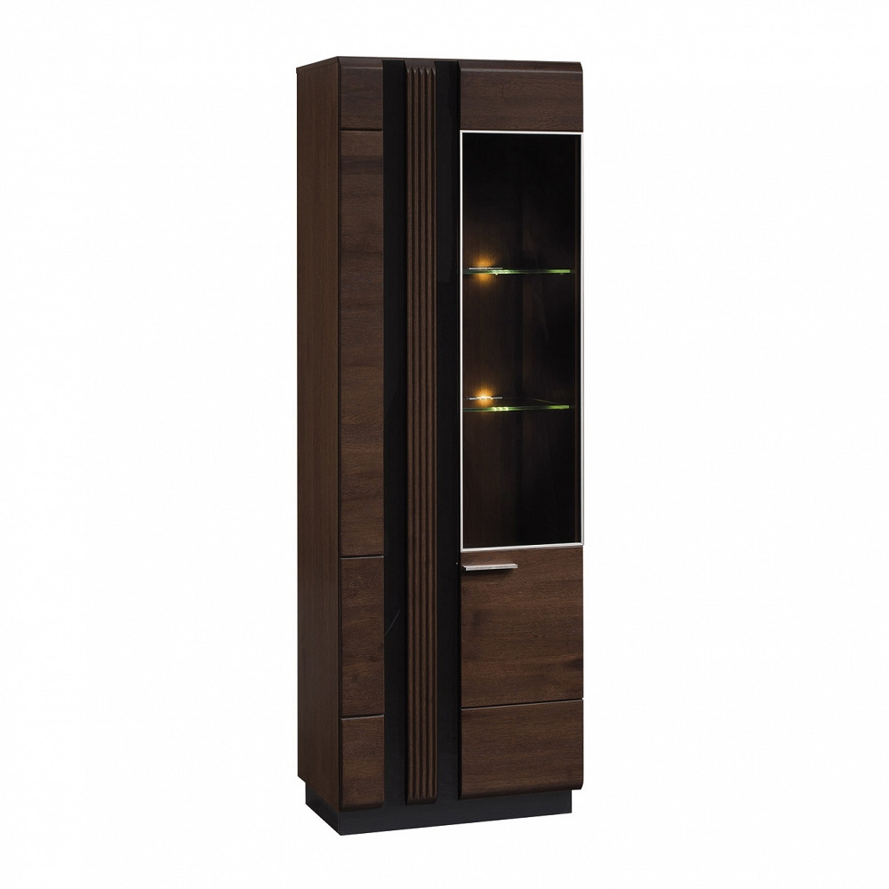 Вітрина PORTI 11 права Szynaka дуб шоколадний/чорний, фото 1