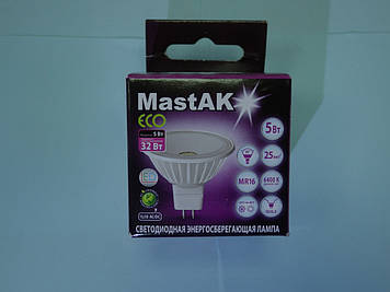 Світлодіодна лампа Mastak MR16E24D ( 5W LED MR16 12V 6400K )