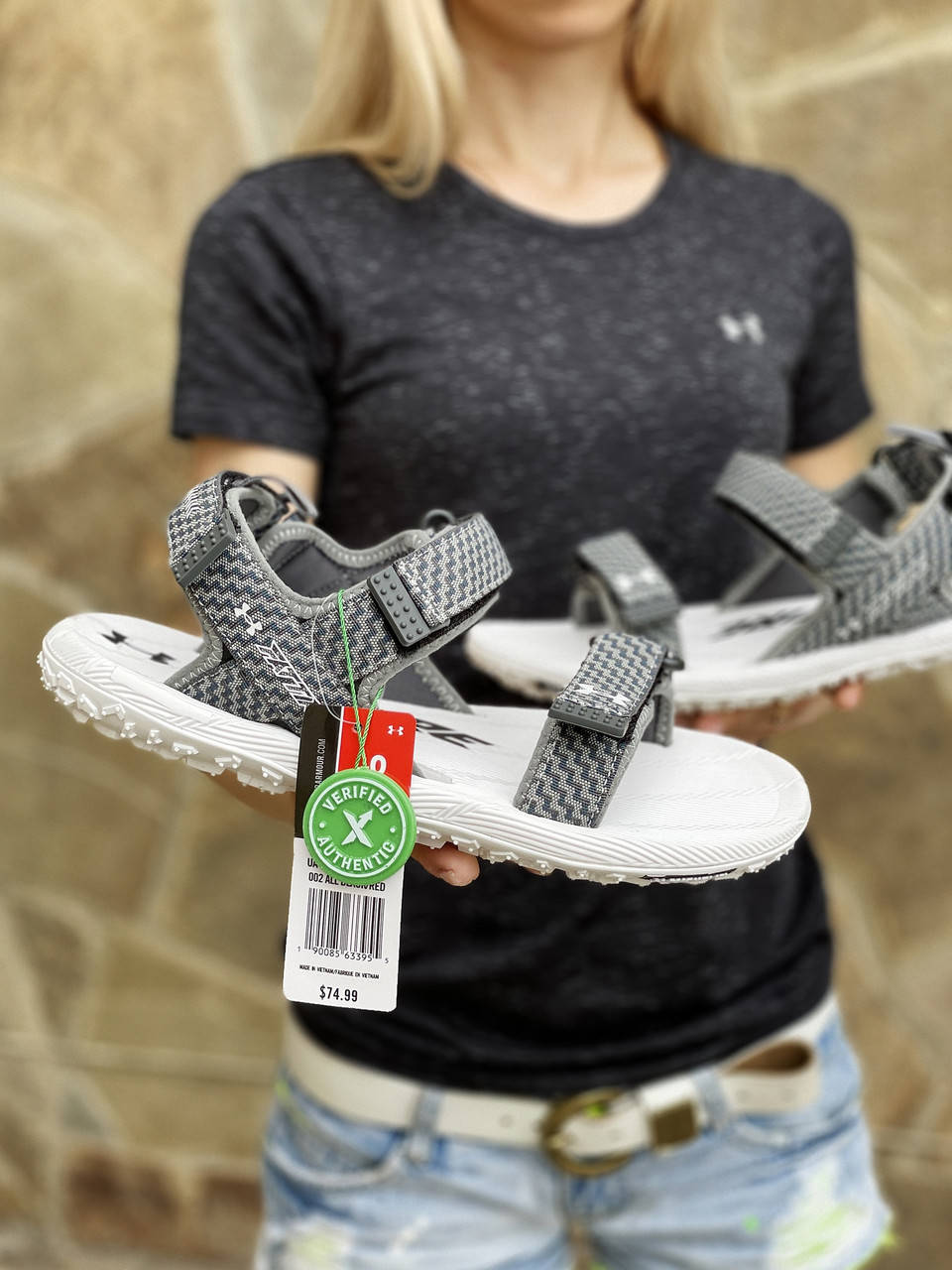 

Сандалии мужские Under Armour серые, Андер Армор, текстильные. Код Z-3318, Серый