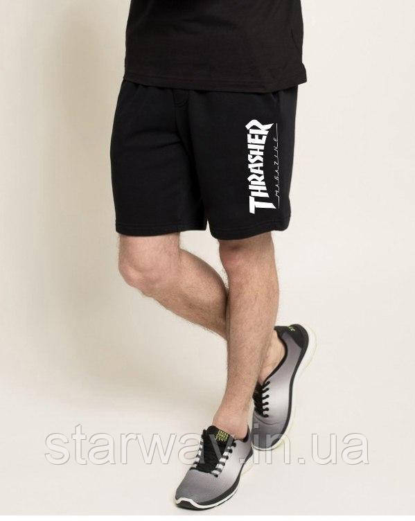 Чорні шорти thrasher magazine білий принт