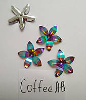 Стразы пришивные Цветок 18 мм Coffee AB, смола (синтетическое стекло)