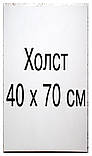 Полотно чисте на підрамнику, біле, ґрунтоване, 40х70 см., фото 2