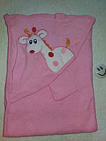 Махровое полотенце с уголком  Жираф" розовое, фото 1