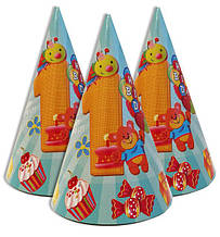 Ковпачки, шпильки блакитні для 1-го дня народження "1 Happy Birthoday" 