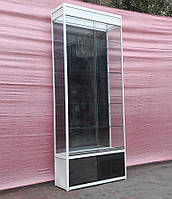 Торговая витрина стеклянная с алюминиевого профиля 250х100х40 см бу