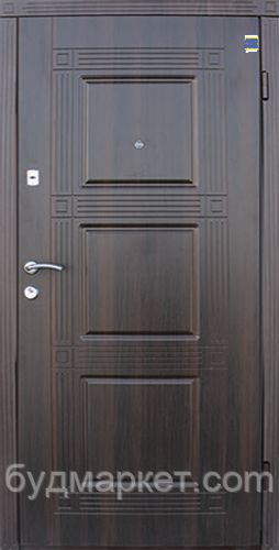 Двері вхідні метал/МДФ Метр Дор Регіон MD 035, 860*2050 L, (дуб немо латте) 1зам.,