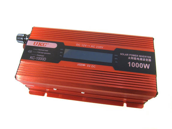 Перетворювач авто інвертор UKC 12V-220V 1000W LCD KC-1000D, фото 1