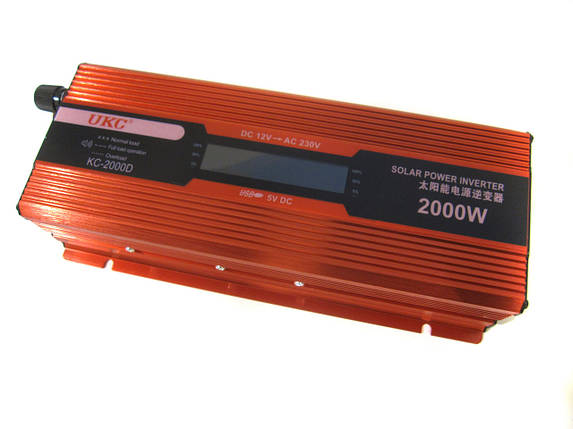 Перетворювач авто інвертор UKC 12V-220V 2000W LCD KC-2000D, фото 1
